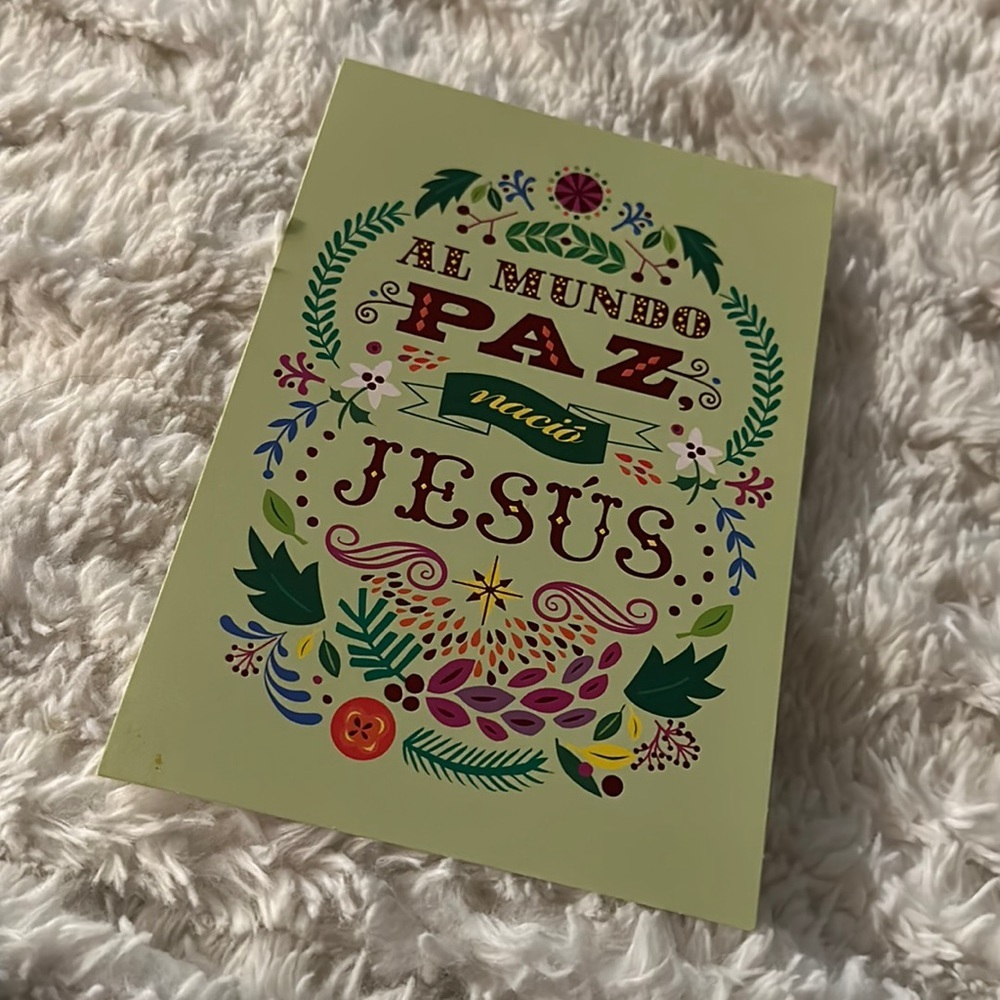 Christmas greeting cards
Al mundo‎ paz nació 
JESUS